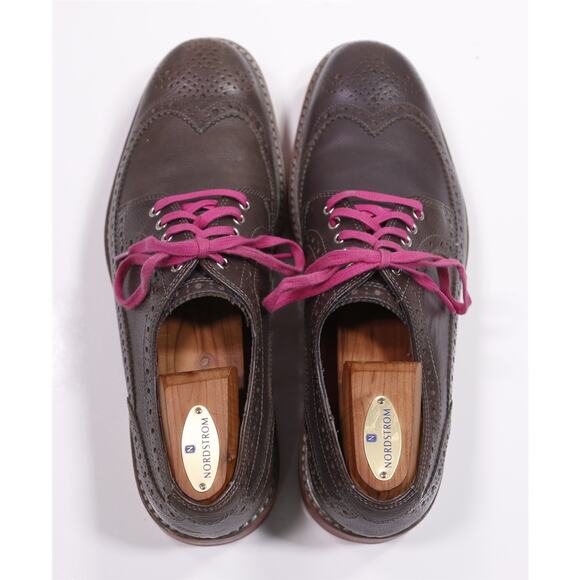 Cole Haan Brown Pink Pebble Grain Wingtip Oxford Leather Dress Shoes 9M main image 10
